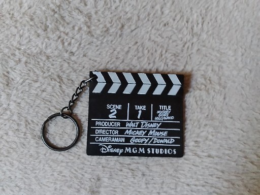 Vintage 1987 Walt Disney MGM Studio Clap Board Key Ring Keychain Florida 