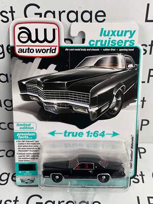 AUTO WORLD 1967 Cadillac Eldorado Sable Black 1:64 Diecast Luxury Cruisers