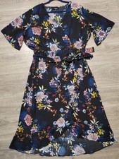 Chelsea Studios Flowy Floral Ruffle Wrap Maxi Dress Plus Size 22/24 NWOT