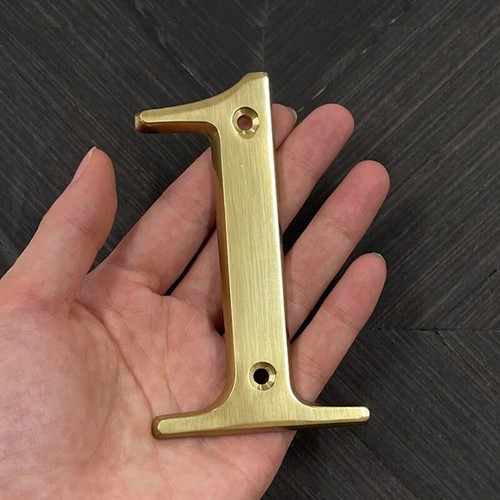 Solid Brass 4" House Number Apartment Door Home Mailbox Address Outdoor Sign#0-9 - Picture 12 of 39