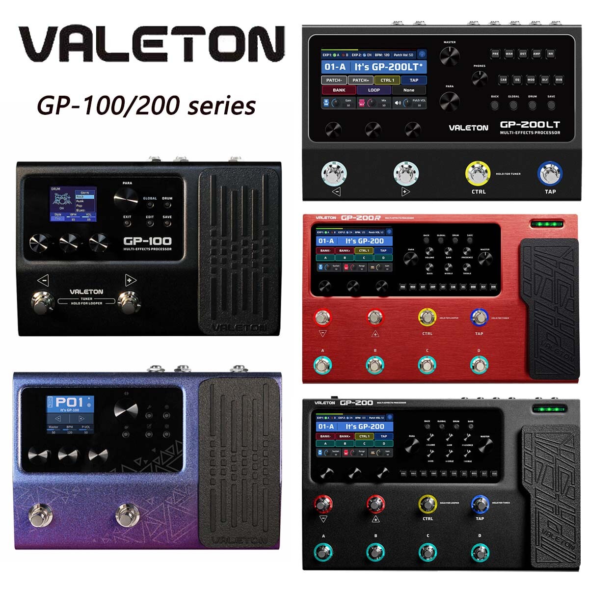 VALETON Guitar Effect Processor/Bass Amp IR FX Loop Expression Stereo GP-200/100