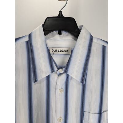 Our Legacy Borrowed Shirt in Blue/White BNWT 54 | eBay