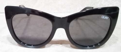 Quay Australia Steal A Kiss Black Cat Eye Oversized Women’s Sunglasses - Picture 5 of 7