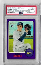 2017 Topps Heritage Blake Snell Chrome - Purple Refractor PSA 10 RC