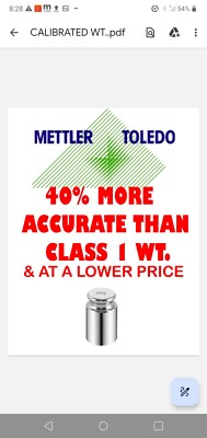 CERTIFIED CALIBRATION WEIGHT METTLER  NEW! CLASS E2 100 GRAM,40% more accurate!