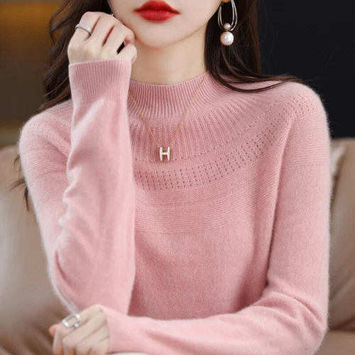 Strick Damen Winter Wolle Kaschmir Strick Pullover Oberteil Pulli Frühling Base Shirt - Bild 5 von 24