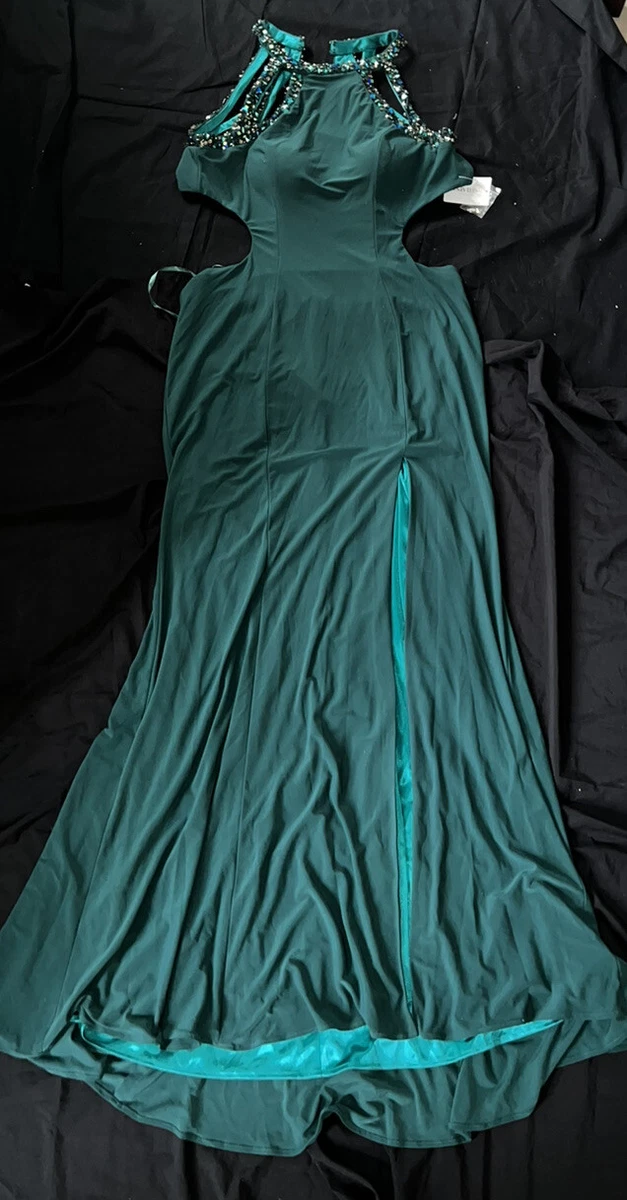 Betsy Adam Womens Sexy Green Evening Dress Gown 14 New w tag