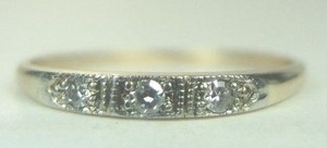 Antique-Art-Deco-Estate-Diamond-Wedding-Band-14K-Yellow-Gold-Ring-Sz-6-5-UK-M1-2