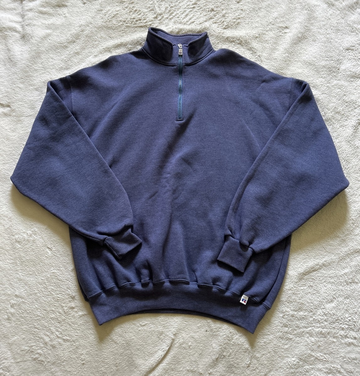 Vintage 90s Russell Athletic Blue Quarter Zip Pullover Vintage 90s Russell Athletic Blue Quarter Zip Pullover