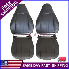 For 2003-14 Chevy Express & GMC Savana Both Side Leather Seat Cover Dark Gray