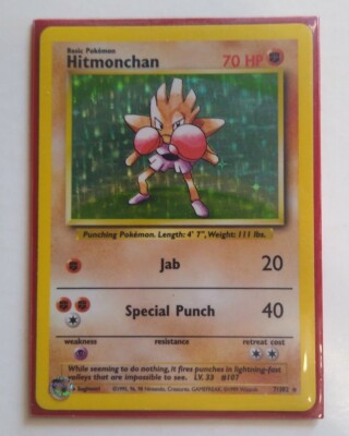 Hitmonchan 7/102 Holo Base Set Unlimited Singles Pokmon Trading Card | eBay