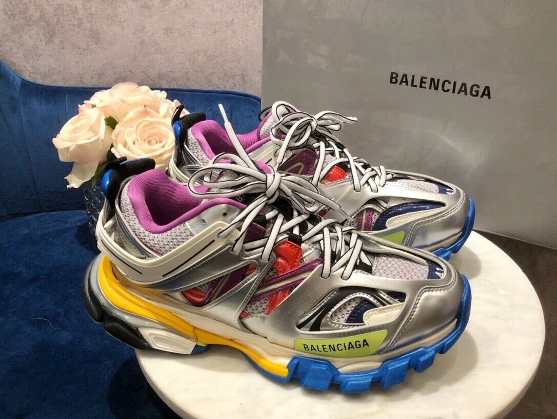 BALENCIAGA TRACK RUBBER MULTICOLOR METALLIC MESH SILVER 41 BALENCIAGA TRACK RUBBER MULTICOLOR METALLIC MESH SILVER 41