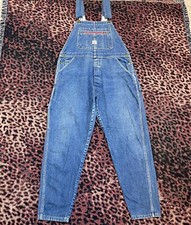 Vintage 90s Pointer Brand Low Back Denim Blue Overalls 36x29 36 Waist 29 Length