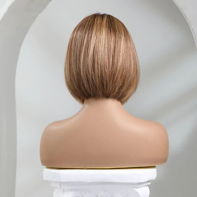 Straight Brown Short Pixie Cut Wig 13x1 Lace Front Human Hair Wig Women