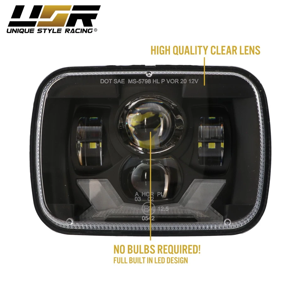 LED Projector X-Style Switchback 7x6,H6052,H6054 Sealed Beam FORD Headlights Foto 4 de 4