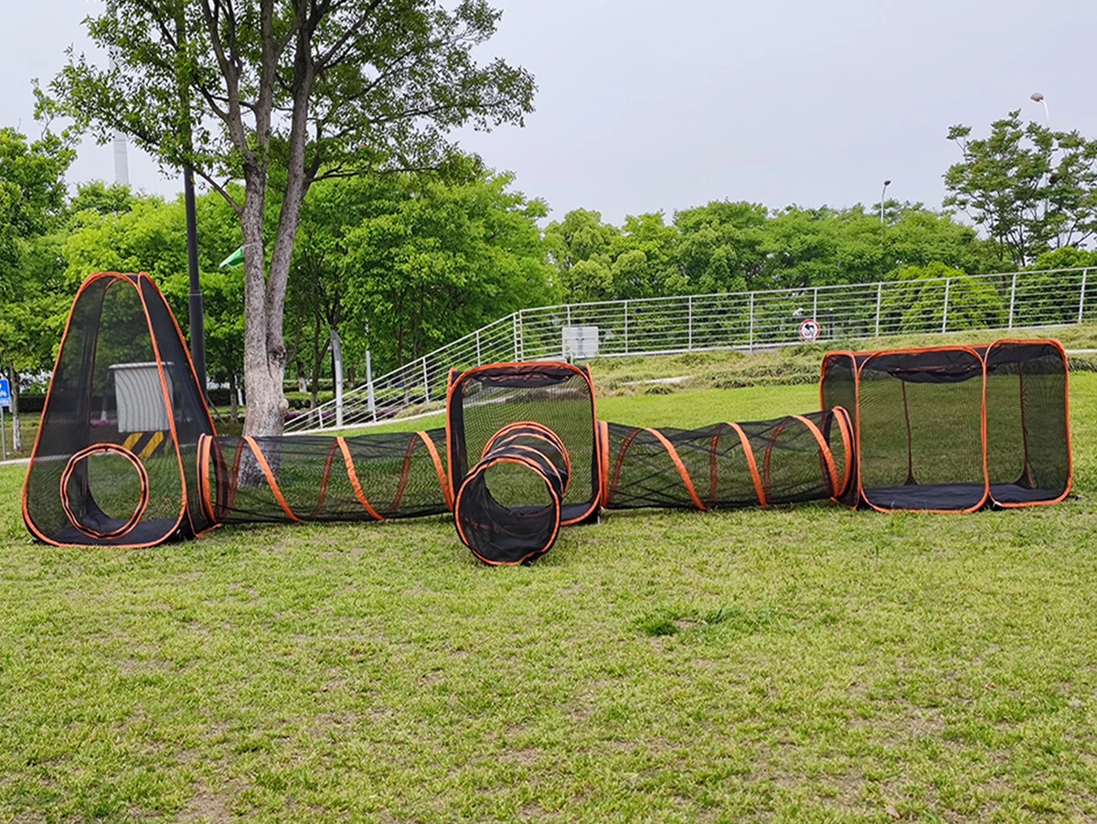 Outdoor cat top tent with tunnel