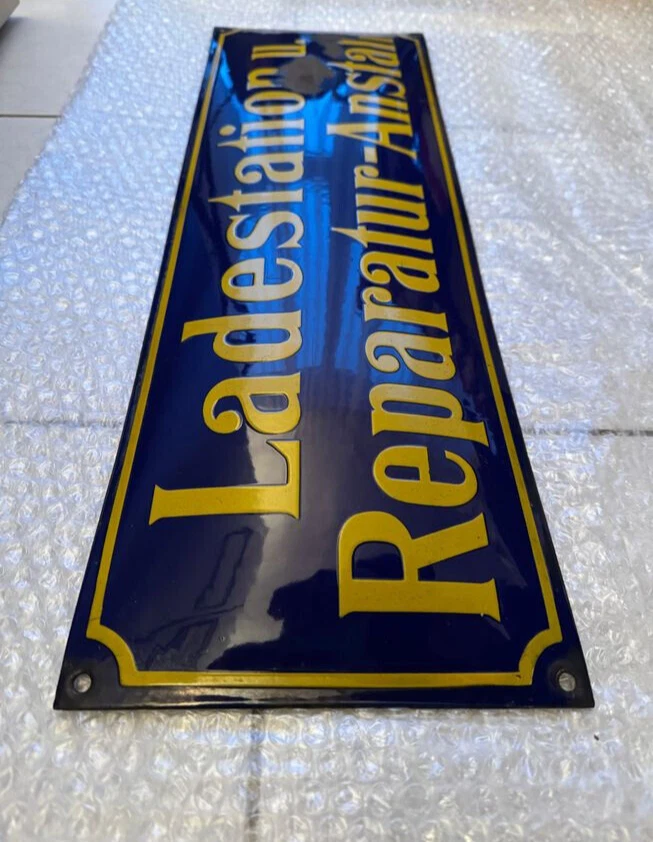 Emailleschild Emailschild Schild Zusatzschild Afom Varta Pertrix AFA Deac - Bild 2 von 3