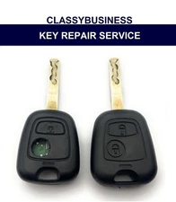 Peugeot 206 307 2 button remote key fob repair case battery replacement service