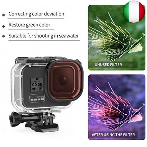 SHOOT Custodia Impermeabile Per GoPro Hero 8 - Fino A 45m Con Filtro Rosso - Foto 13