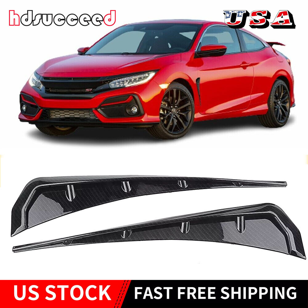 2pcs Carbon Fiber Car Side Fender Vent Air Wing Cover Trim Accessories