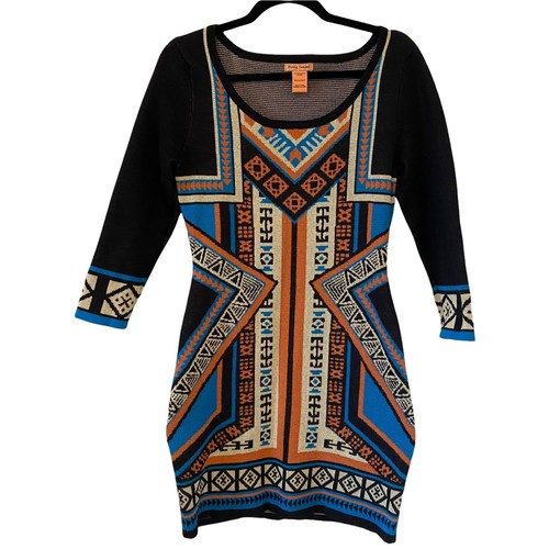 Sweater Dress Boho Aztec Tribal Print 