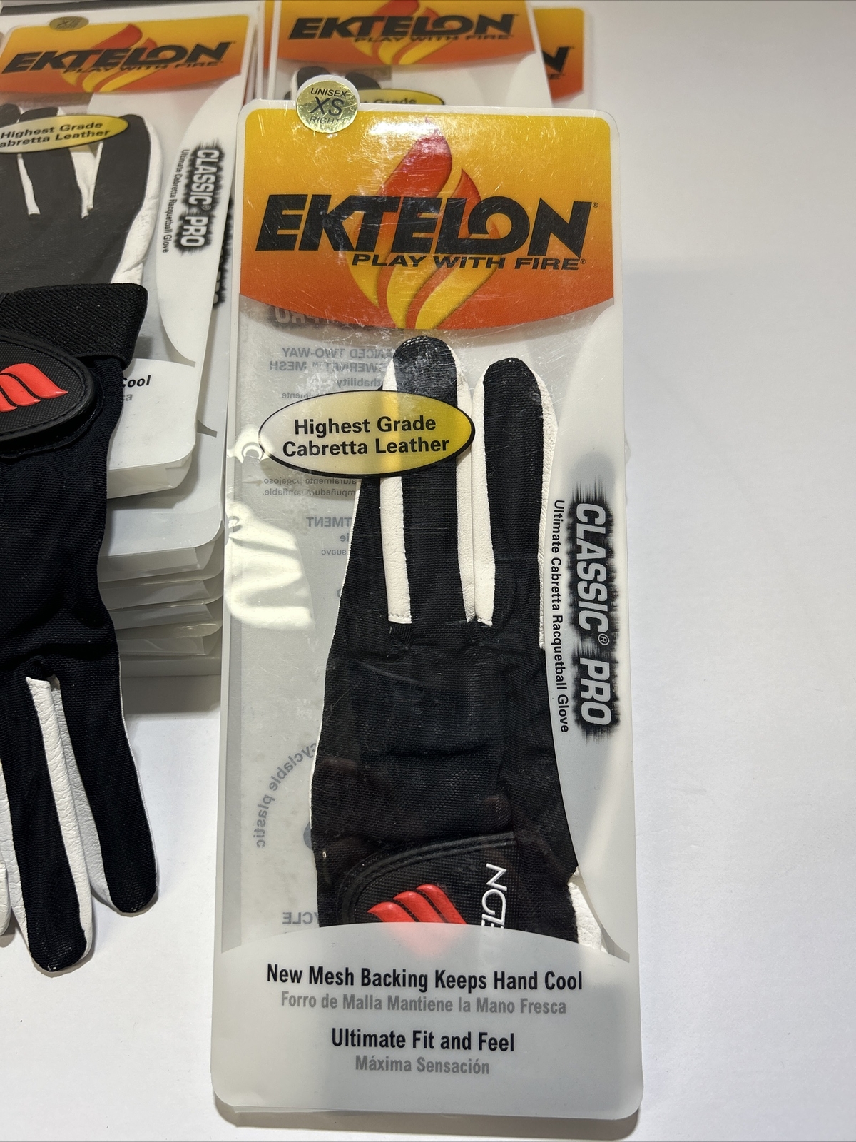 Ektelon classic Pro Racquetball Glove, Unisex XS Right Hand Or 4 For