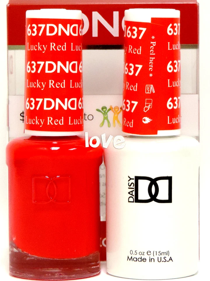 DND Daisy Gel Polish Soak Off 0.5fl.oz LED/UV Duo DND637- Lucky Red