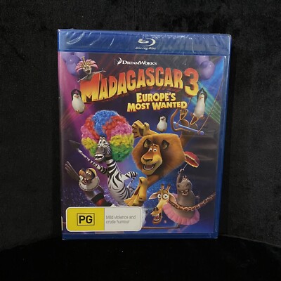 Madagascar 3 - Europe's Most Wanted (Blu-ray, 2012) BRAND NEW Dreamworks Cartoon