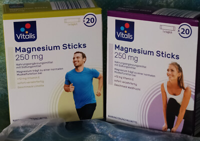 40x Sticks Vitalis Magnesium 250mg + Vitamin E 12mg Pulver
