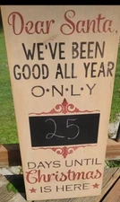 Dear Santa, Count Down To Christmas Handmade Sign With Chalkboard 🎅