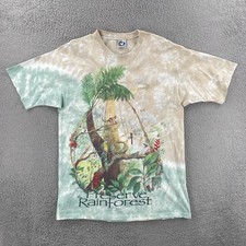 Vtg Liquid Blue 1991 Men’s L Made In USA Nature Print Tie Die Rainforest Print