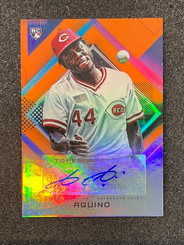 2020 Topps Fire - Fire Autographs Aristides Aquino #FA-AAQ Orange /99 (CG)