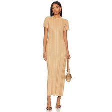 Show Me Your Mumu Valleta Midi Cable Knit Dress Gold Shimmer Medium