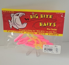 Big Bite Baits 2.5 Minnow Curl Tail Bubblegum...