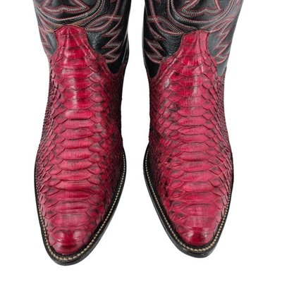 Vintage Mens size 11.5D Red Python Exotic Snakeskin Cowboy Western