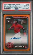 2024 Topps Chrome Update Series Auto Orange Refr Ceddanne Rafaela ACCR PSA 10