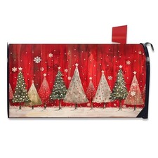 Christmas Mailbox Cover Magnetic Standard Size 21 X 18 Winter Christmas Tree