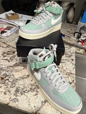 Nike Air Force 1 Mid 07 Lx Grey Fog Sail-Enamel Green DQ8766-002 Men Us 9.5