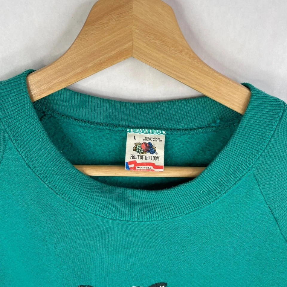 De Colección Gato Cuello Redondo Mujer Verde Años 80/90 Doble Cara Broma Divertida Arte Cómic Talla Grande Foto 4 de 4