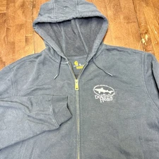 Carhartt Dogfish Head Bar Hoodie Sweatshirt Navy Full Zip Up Long Sleeve XL