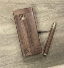 XL Black Walnut Wood 4.5" Dugout Stashbox 3.5" Bat/One Hitter Pipe & Poker Set