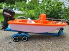 2000 - 2002 Tonka Coastal Patrol / Coast Guard Rescue Boat & 1960s/1970s Trailer