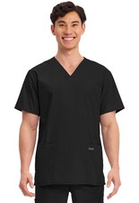 Cherokee WW Professionals WW695 Men's V-Neck Top Black- Size S New NWT