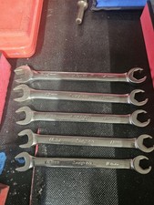 Snap On 5 pc Chrome Metric Open End/Flare Nut brake pipe spanner Set RXSM605B