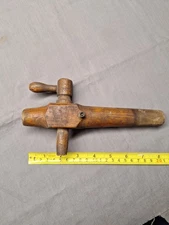 Vtg 8" Wooden Barrel Bung Wine Cask Beer Keg Spigot Spout Tap Faucet