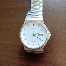 Orologio Seiko Chronos Automatico 白ステンレス メンズ 35mm Vintage Usato