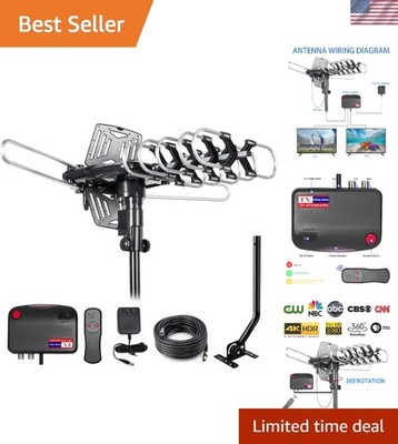 The Ultimate Outdoor HDTV Antenna - 200+ Miles, Supports 2 TVs & 4K UHD
