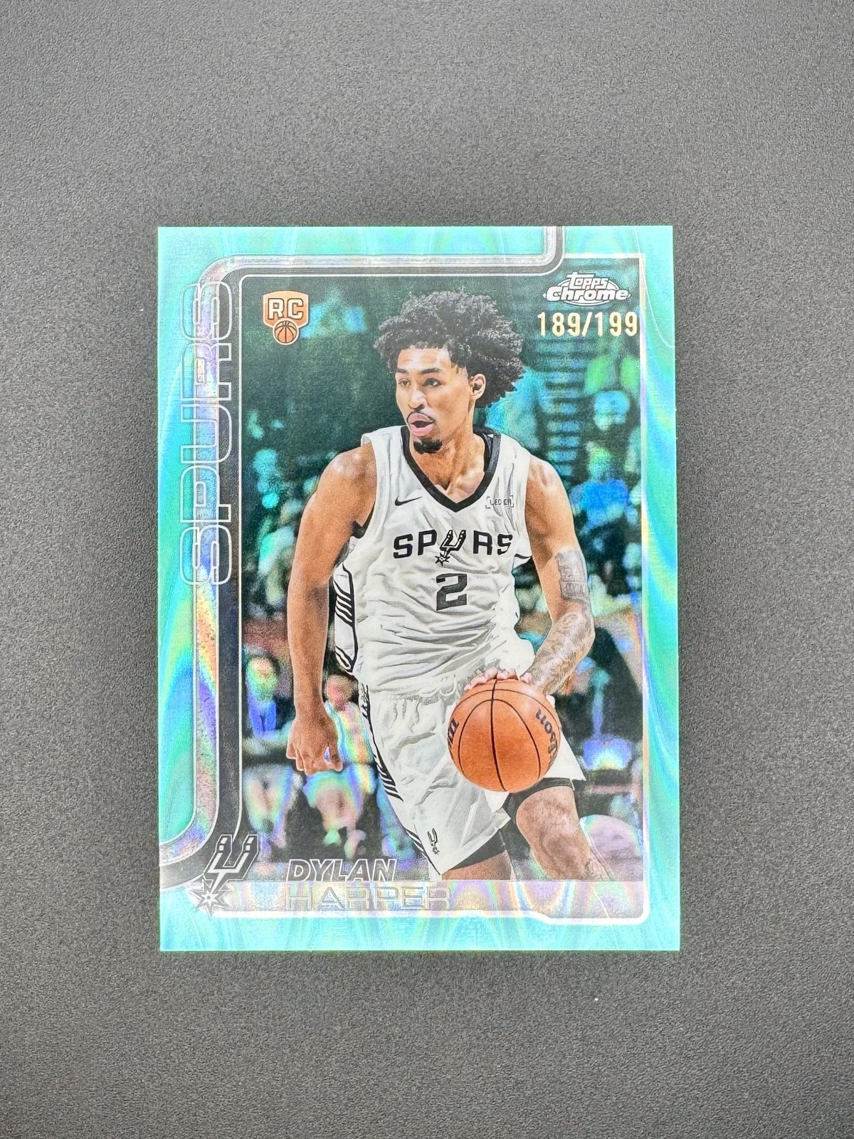 Dylan Harper 2025-26 Topps Chrome Rookie RC #252 Aqua Raywave Refractor /199