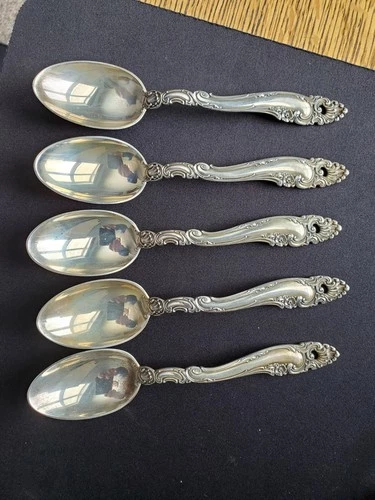 Gorham Sterling Silver Spoons (5) total 195 grams