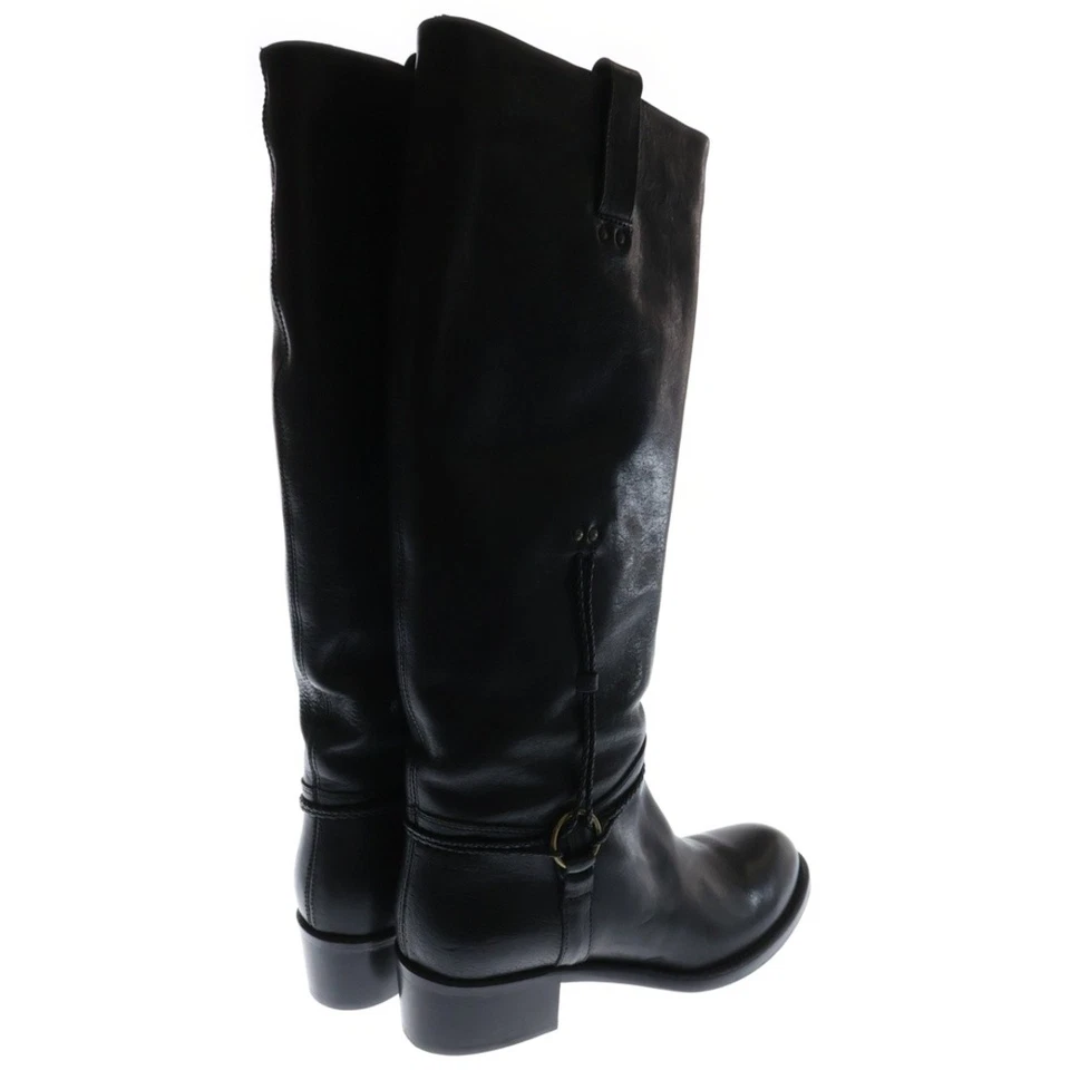 Botas femininas de salto longo BUTTERO anel de couro B1200PE-CUS preto usado 1e69db598cb7 - Imagem 3 de 4